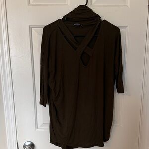 Express Dark Brown Knit Top